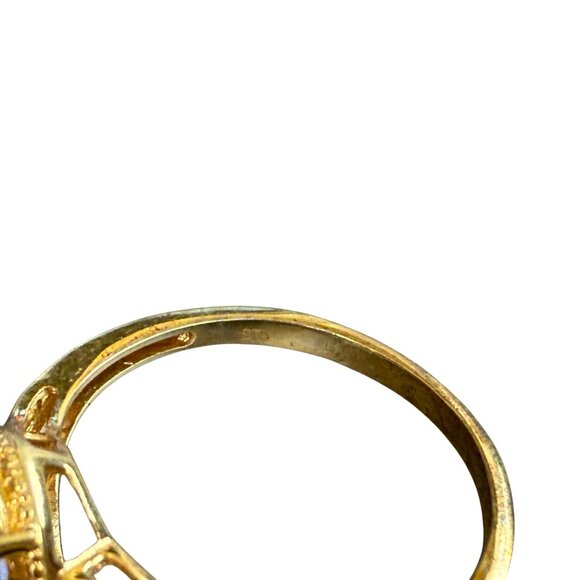 Gold-Plated Sterling Silver Ring with semi precious stone Size 11 - Picture 5 of 5